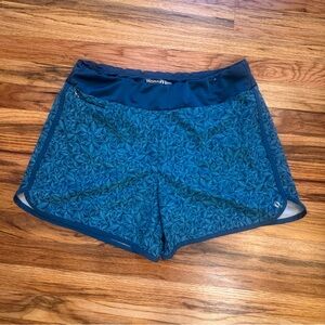 Hang Ten Hybrid Quick Dry Swim Board Shorts Teal Floral Pattern L